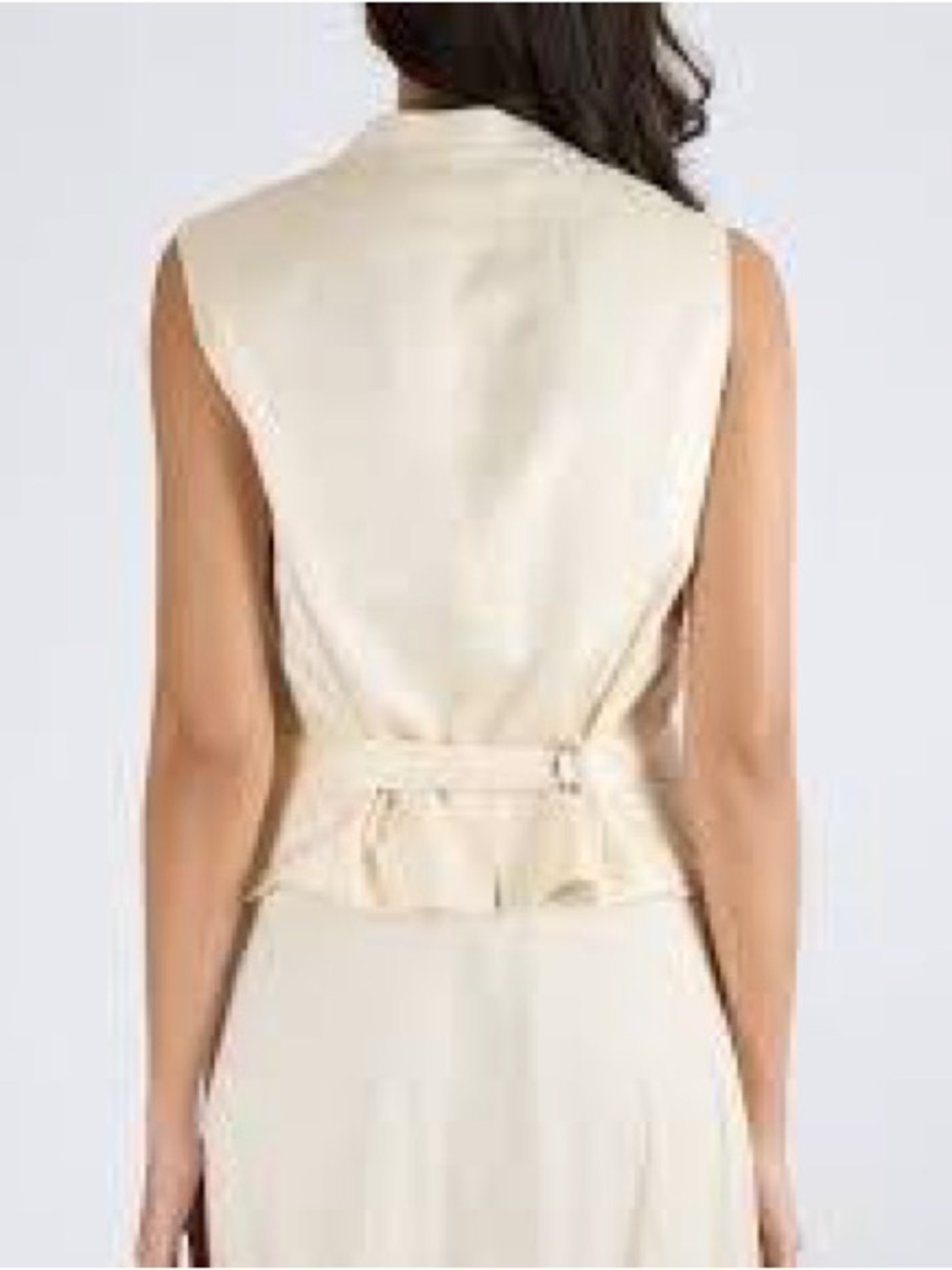 Ralph Lauren Purple Label Cream Silk Blend Jaiden Vest Top w/ Back Lapel – US 4 - Picture 4 of 13